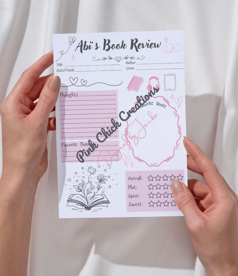 Personalised Book Review A5 Notepad (50 pages)